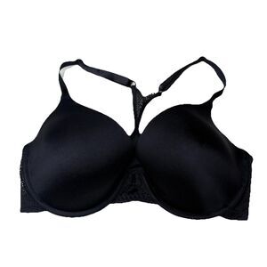 Maidenform Front Clasp T Shirt Bra Black Style 09649 Racerback Padded Size 36D